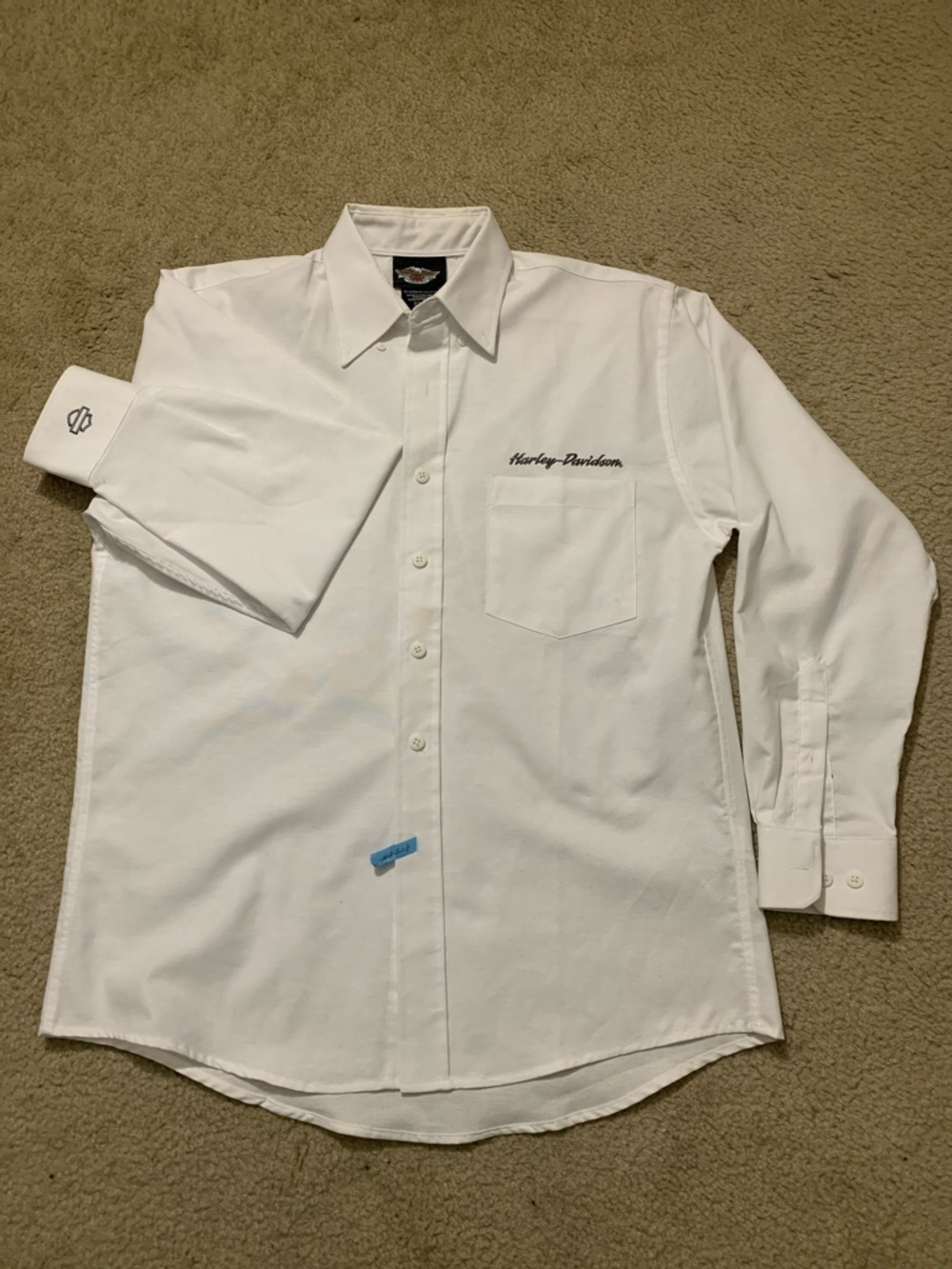 Harley-Davidson White Long-Sleeve Button Shirt with Logo